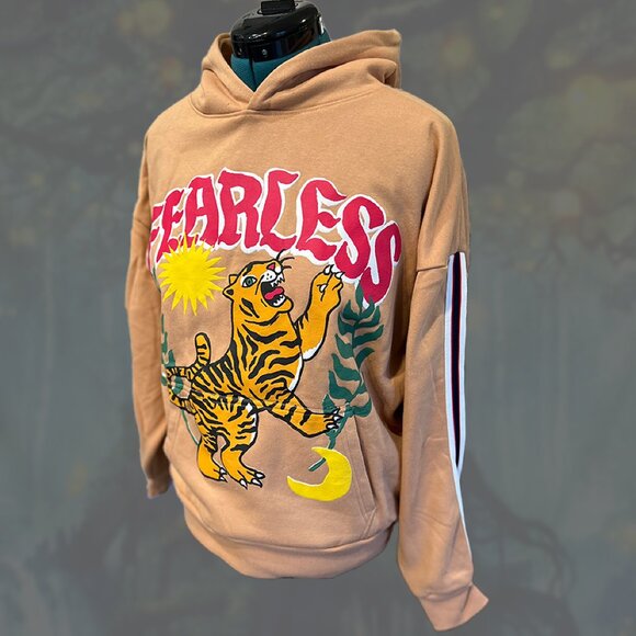 NWT Reason brand Fearless racing stripe hoodie sz L - Picture 1 of 4